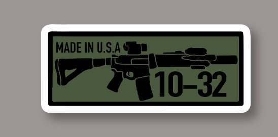 10-32 rifle sticker