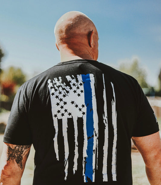 Thin Blue Line Flag short sleeve t-shirt